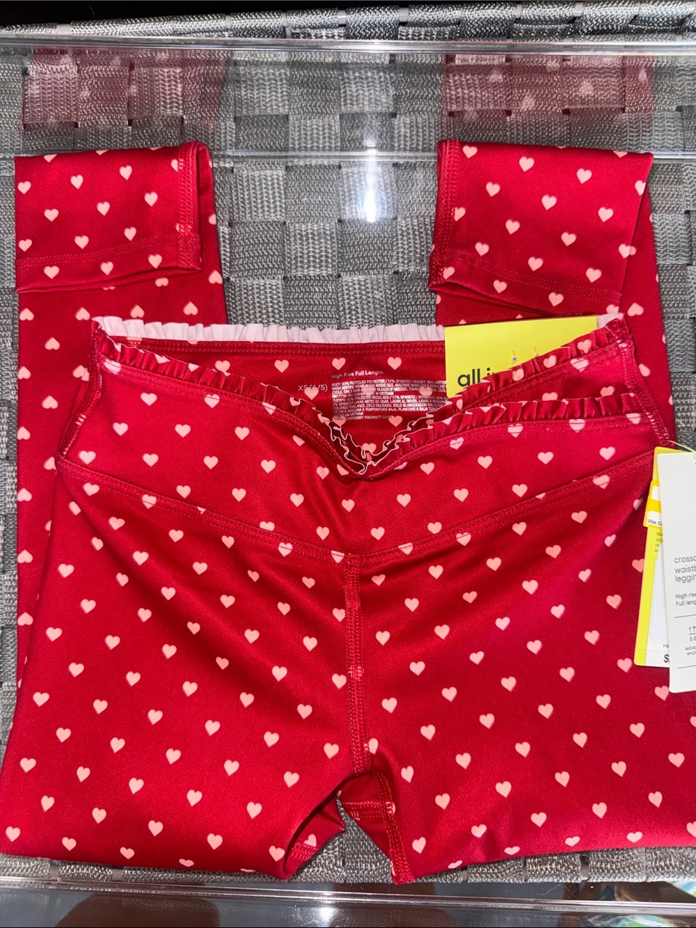 all in motion Red Heart-Print Athletic Shorts size SMALL AND XL KIDS